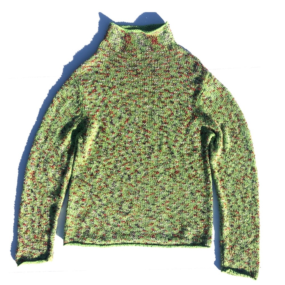 Coldwater Creek Marled Tweed Mock Neck Sweater